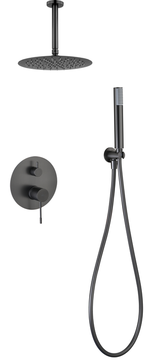 Piamonte Black Gun Metal Concealed Single Lever Shower Set, main product view