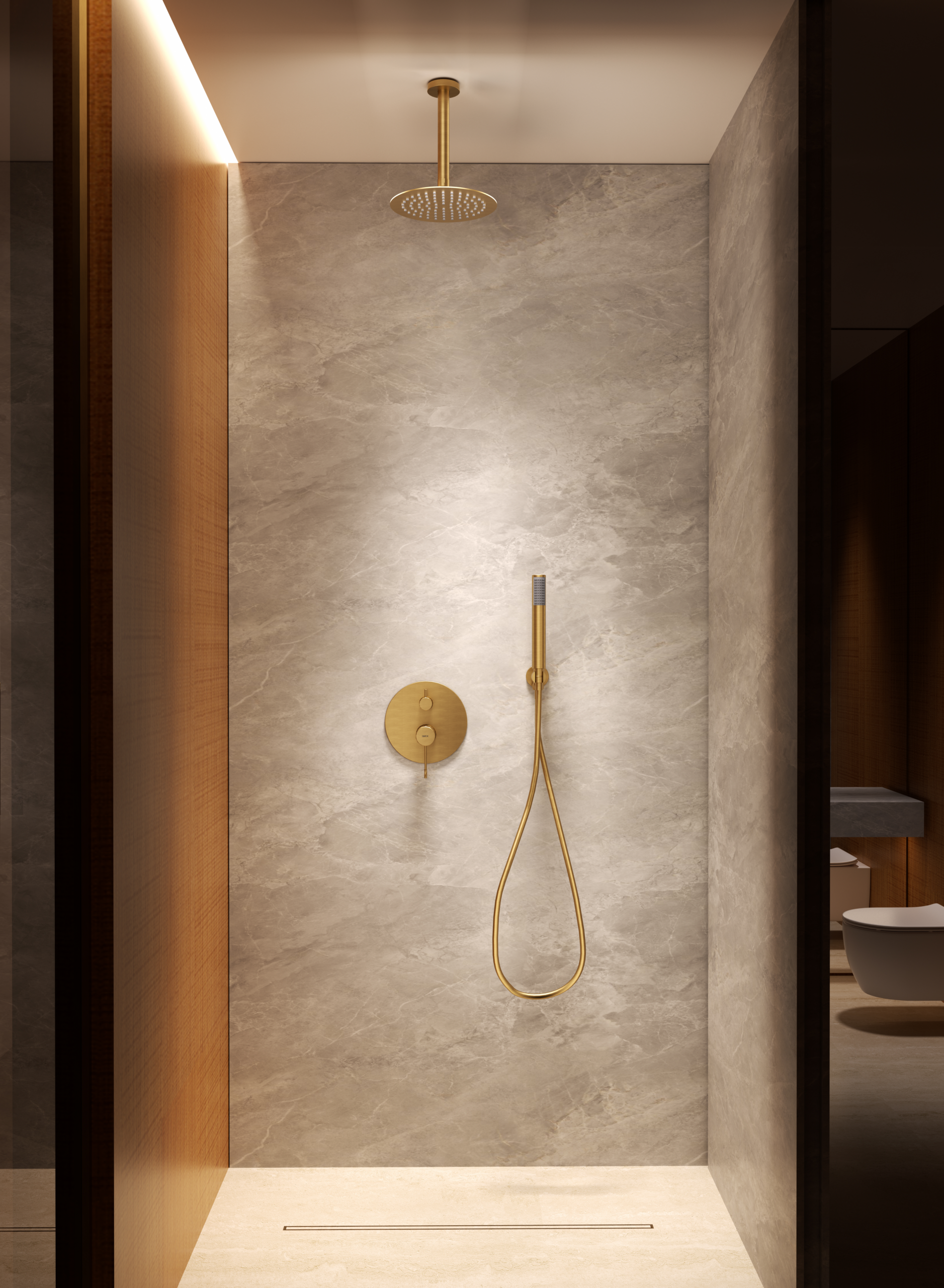 Palau Chrome Concealed Single Lever Shower Set, view 5