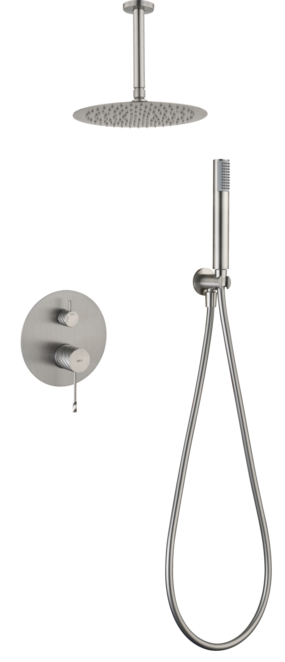 Palau Brushed Nickel Concealed Single Lever Shower Set, main product view