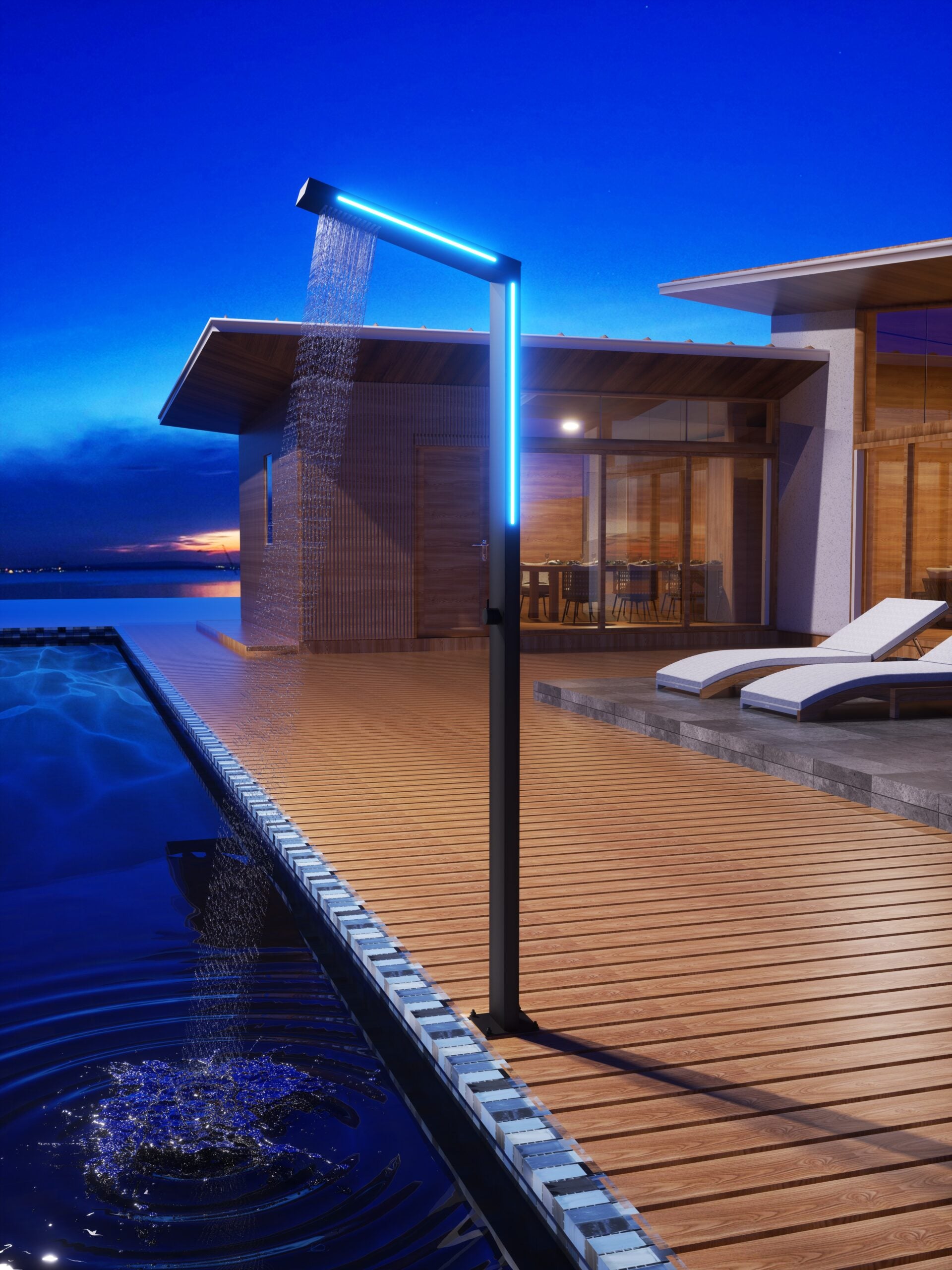Sense Matte Black Steel Pool Shower Tap in 316 Stainless Steel, view 2