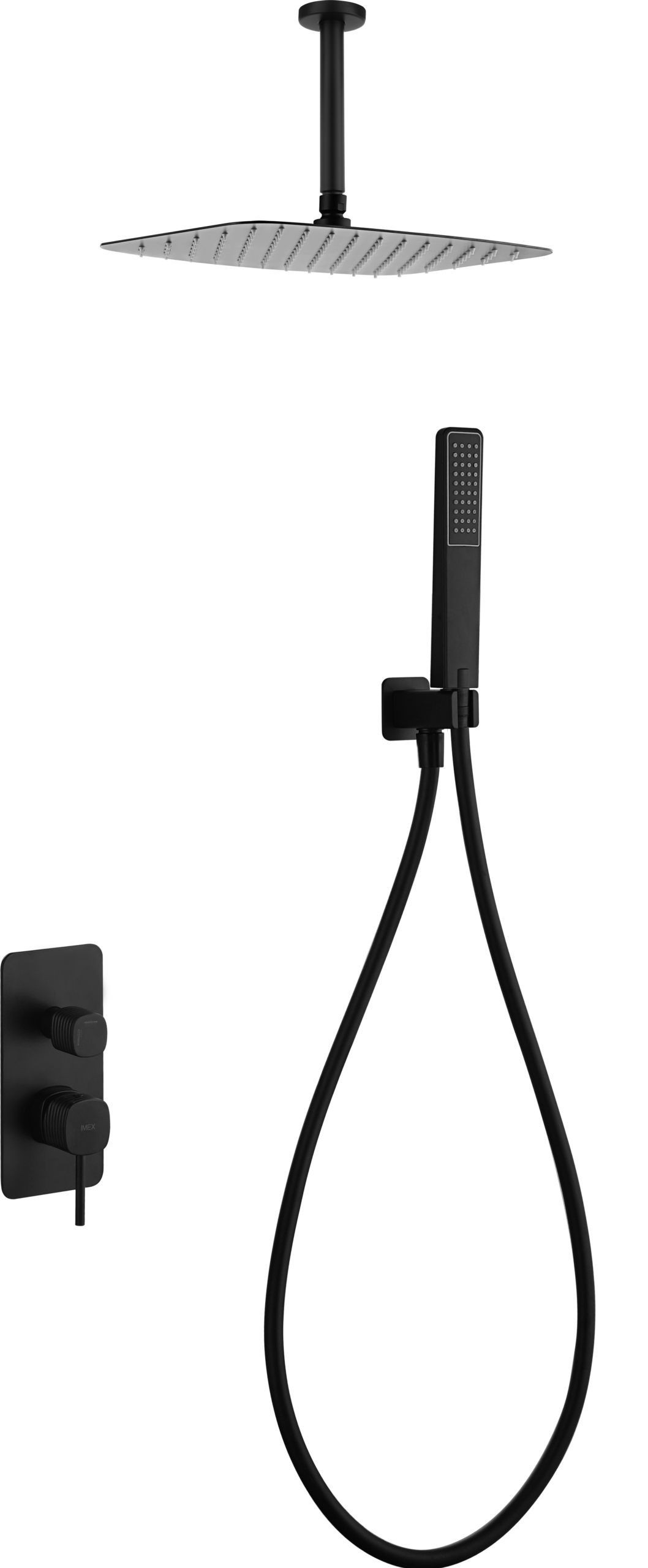 Firenze – Sassari Matte Black Concealed Single Lever Shower Set, main product view