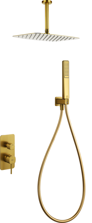 Firenze – Sassari Brushed Gold Concealed Single Lever Shower Set, main product view