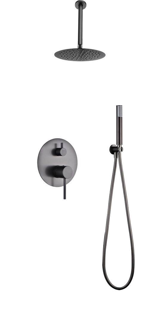 Conjunto Ducha Monomando Empotrado Tívoli Negro Gun Metal