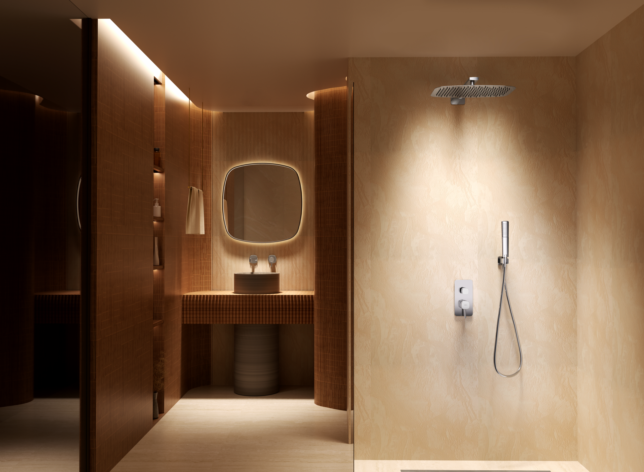 Toscana Brushed Nickel Concealed Single Lever Shower Set, view 3