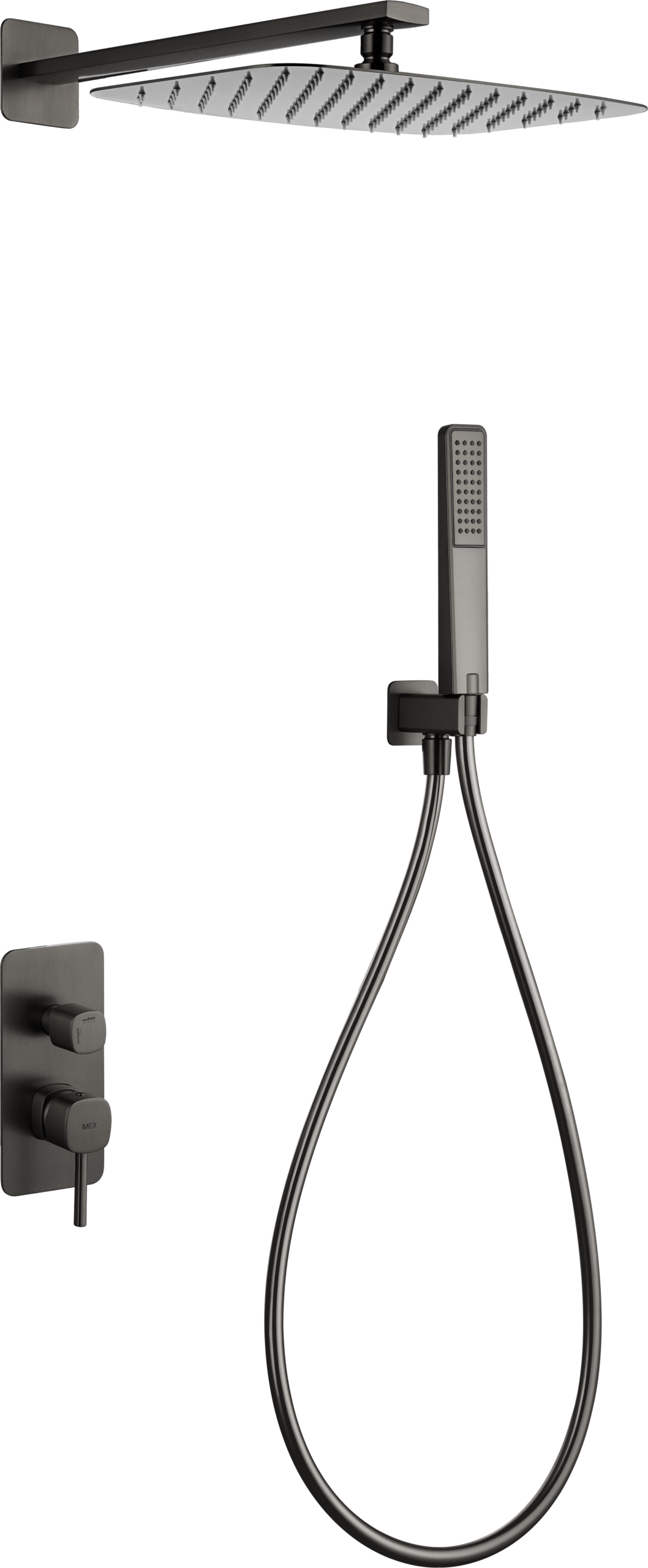 Toscana Black Gun Metal Concealed Single Lever Shower Set, main product view