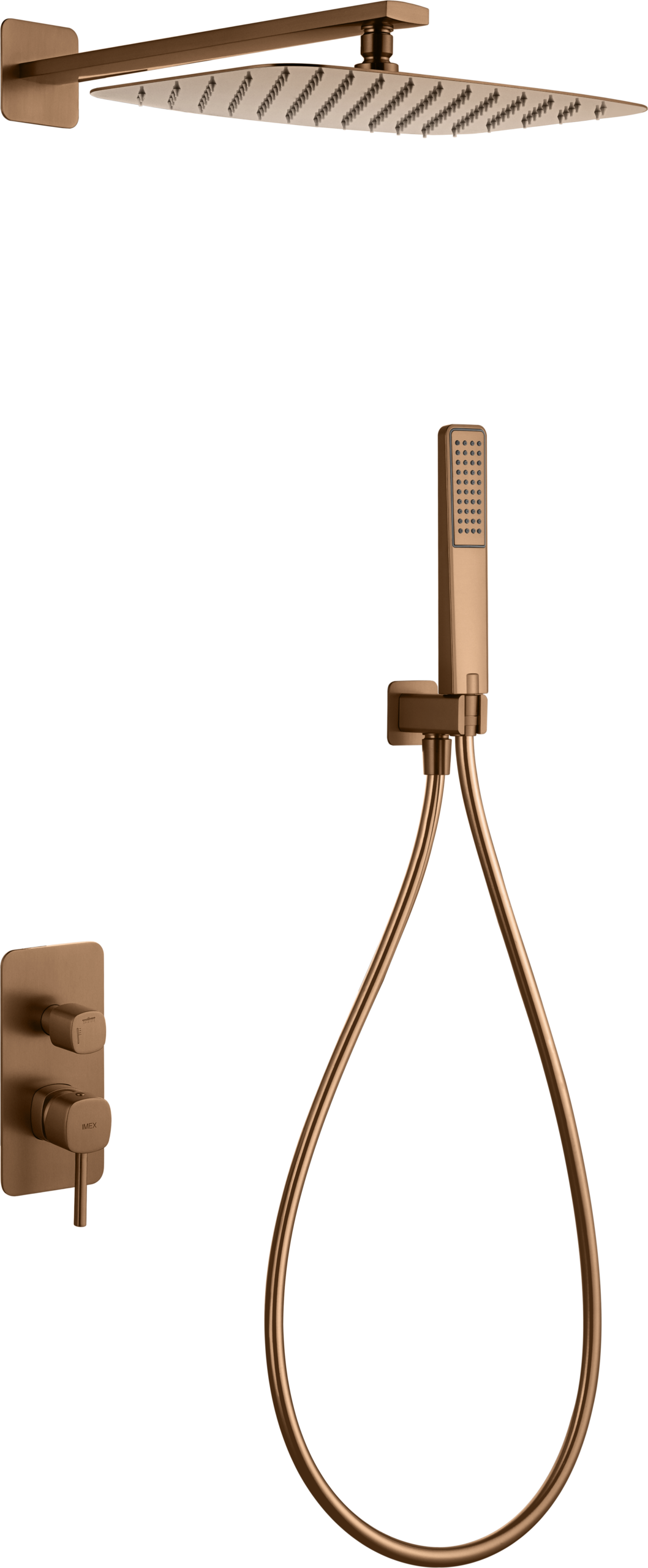 Toscana Brushed Rose Gold Concealed Single Lever Shower Set, main product view