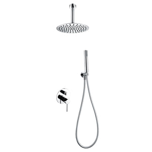 Chrome Single Handle Recessed Shower Set Modern Design, view 2