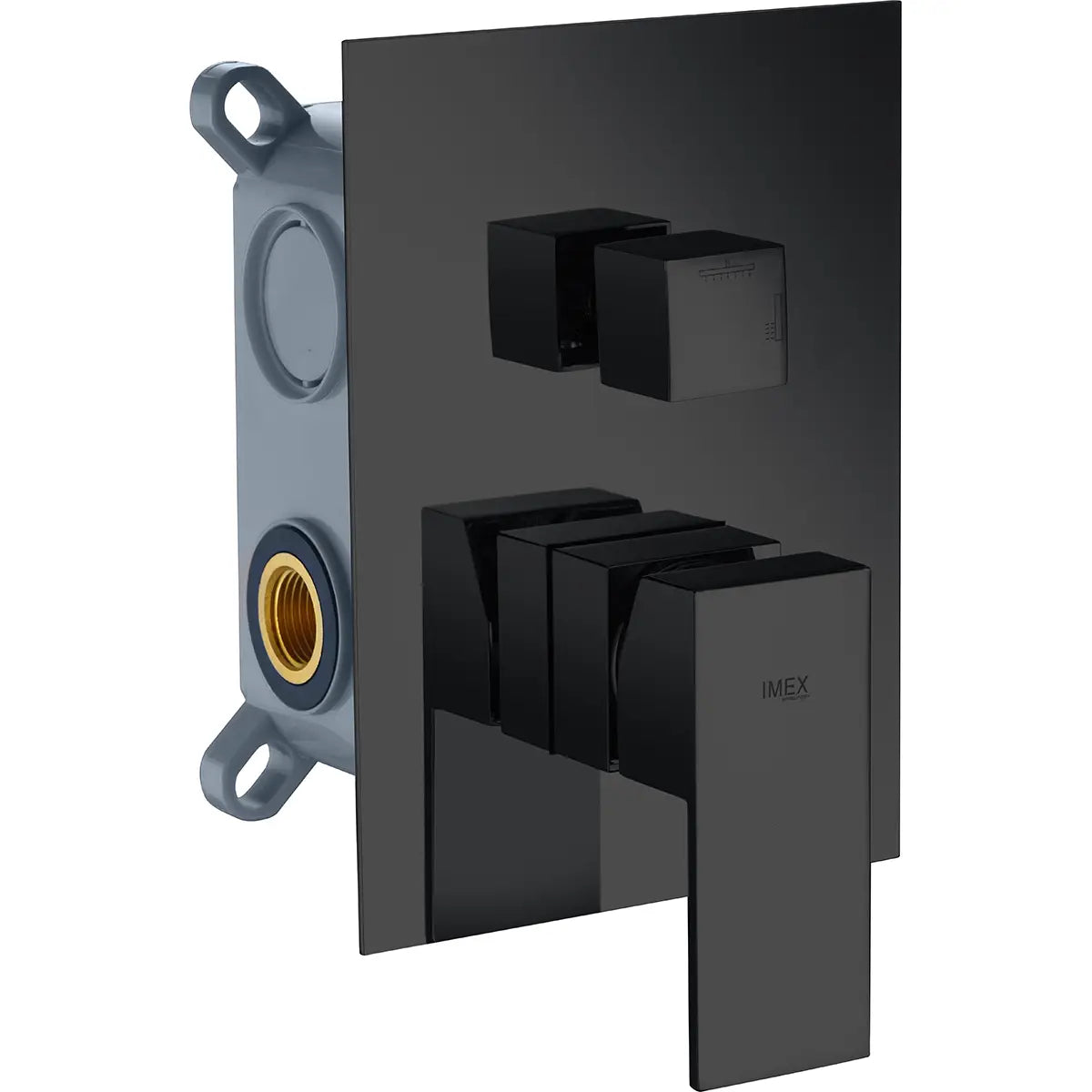 Grifo Empotrado Monomando 3 Vías Negro Mate