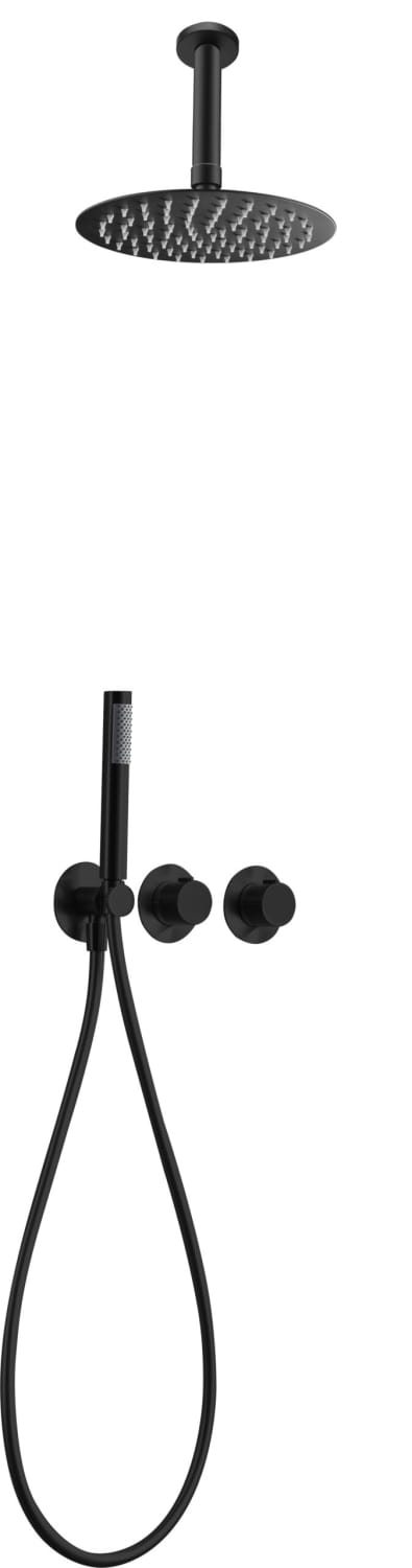 Conjunto Ducha Termostático Empotrado Breda Negro Mate