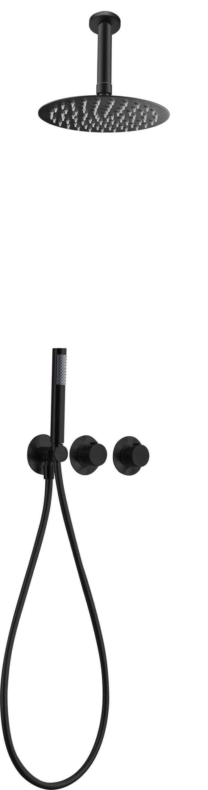 Matte Black Built-in Thermostatic Shower Set, view 2