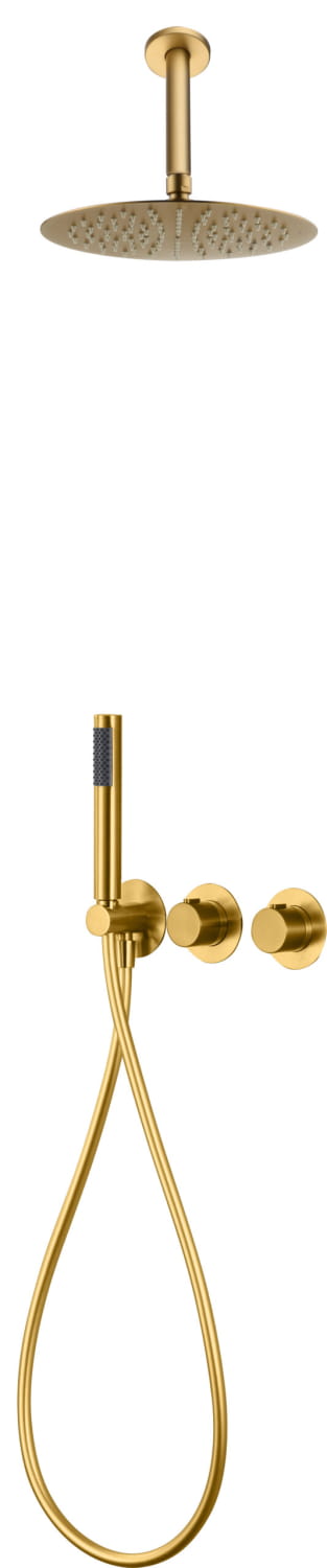 Conjunto Ducha Termostático Empotrado Breda Oro Cepillado