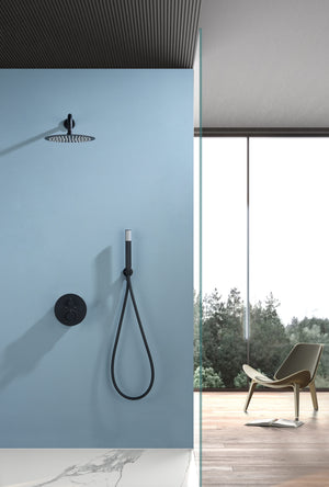 Bless Matte Black Concealed Thermostatic Shower Set, view 2