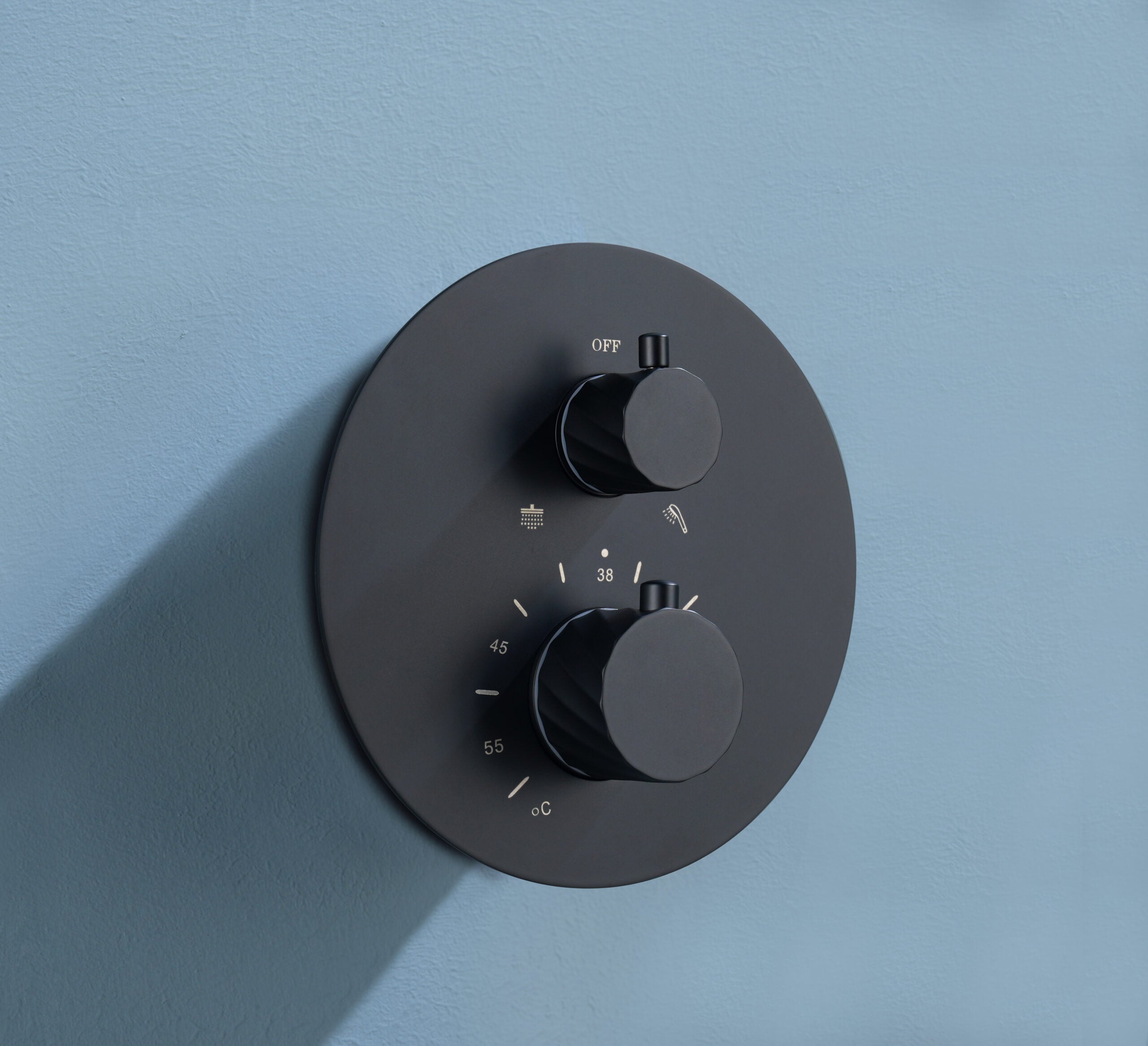 Bless Matte Black Concealed Thermostatic Shower Set, mixer detail