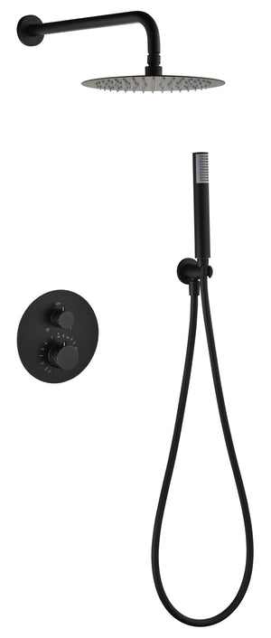 Bless Matte Black Concealed Thermostatic Shower Set, main product view