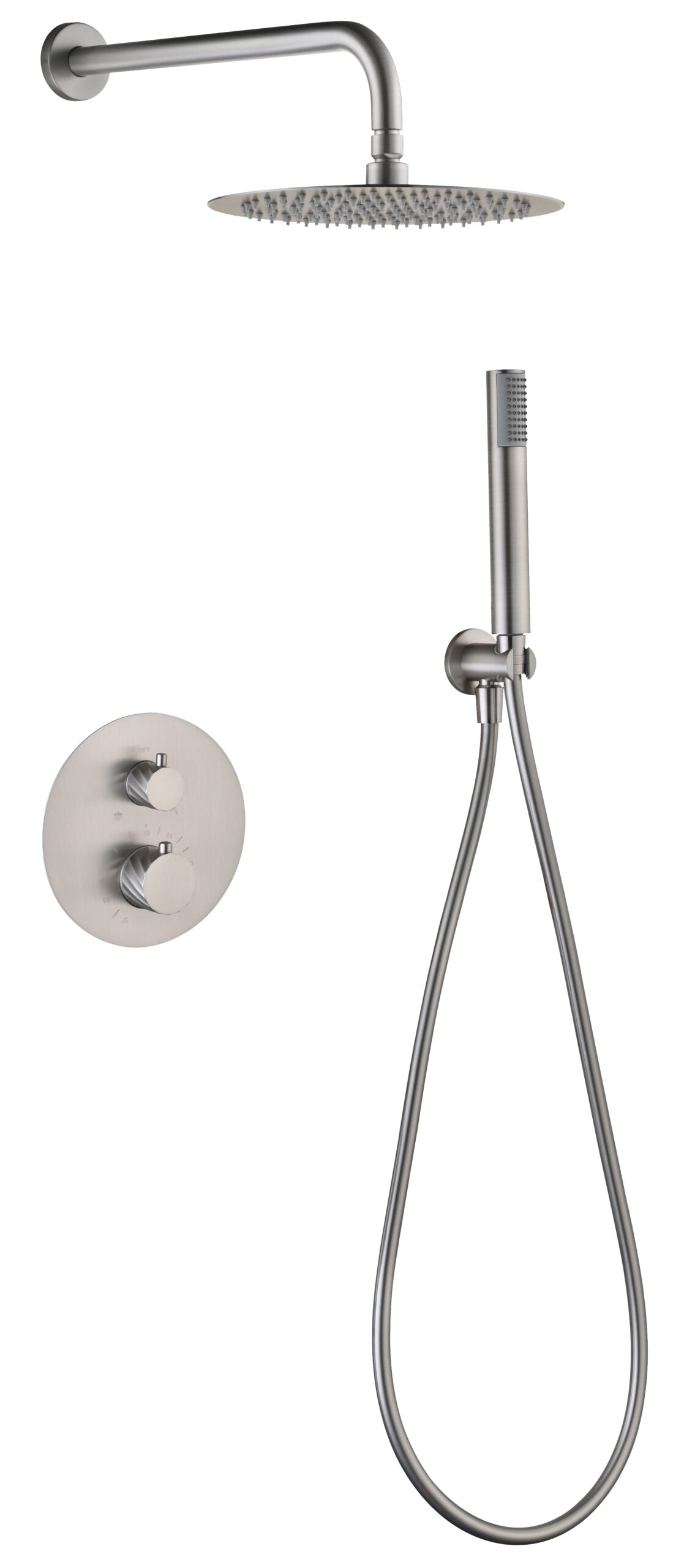 Bless Brushed Nickel Concealed Thermostatic Shower Set, main product view