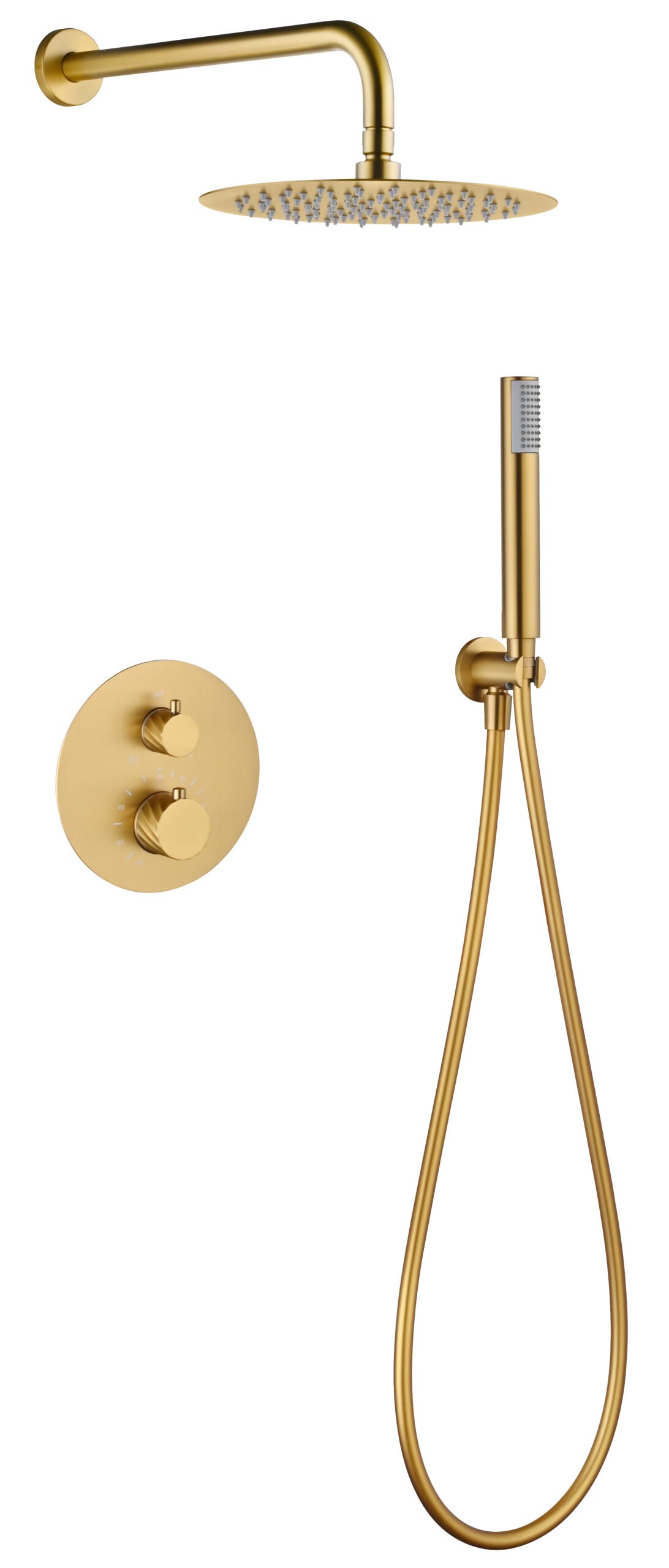 Bless Brushed Gold Concealed Thermostatic Shower Set, main product view