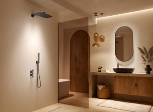 Firenze Black Gun Metal Concealed Thermostatic Shower Set, view 6