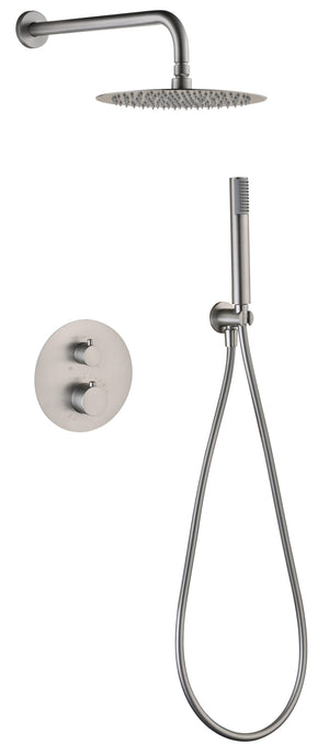 Génova Brushed Nickel Concealed Thermostatic Shower Set GTG053/NQ, main product view