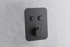 Matte Black Thermostatic Built-in Shower Set, detail view