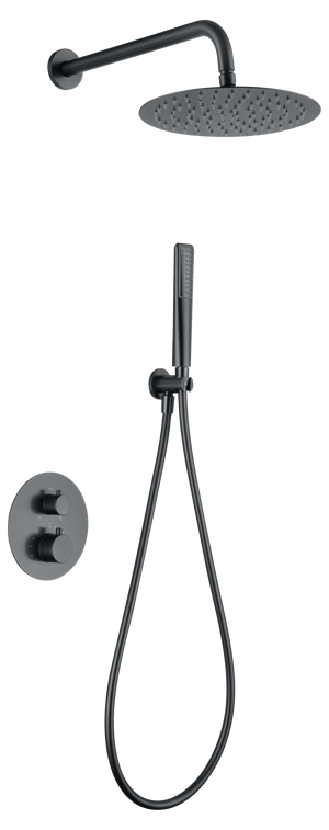 Black Gun Metal Built-in Thermostatic Shower Set, view 2