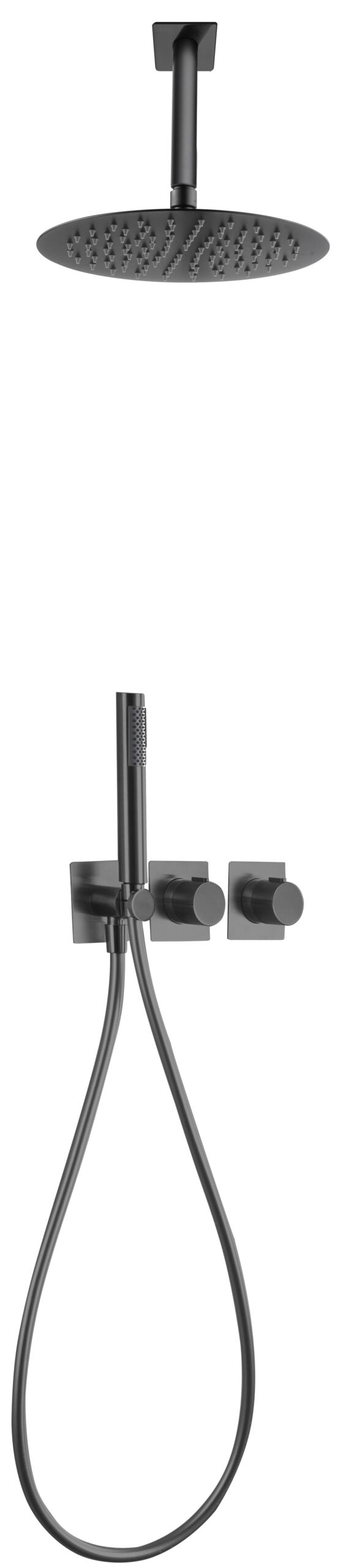 Matte Black Built-in Thermostatic Shower Set, view 2