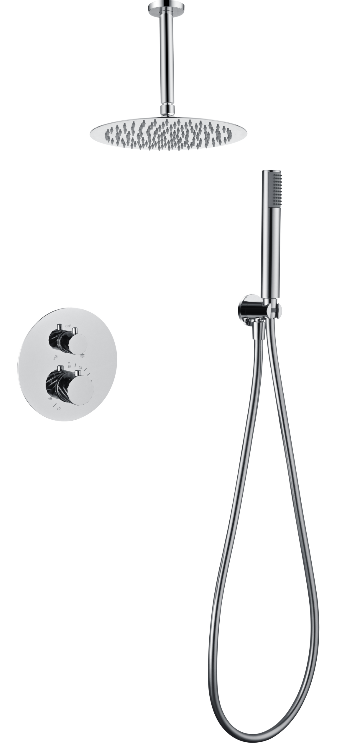 Palau Chrome Concealed Thermostatic Shower Set, main product view