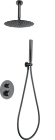 Conjunto Ducha Termostático Empotrado Salerno Negro Gun Metal - Shower Set