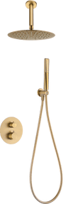 Conjunto Ducha Termostático Empotrado Salerno Oro Cepillado - Shower Set