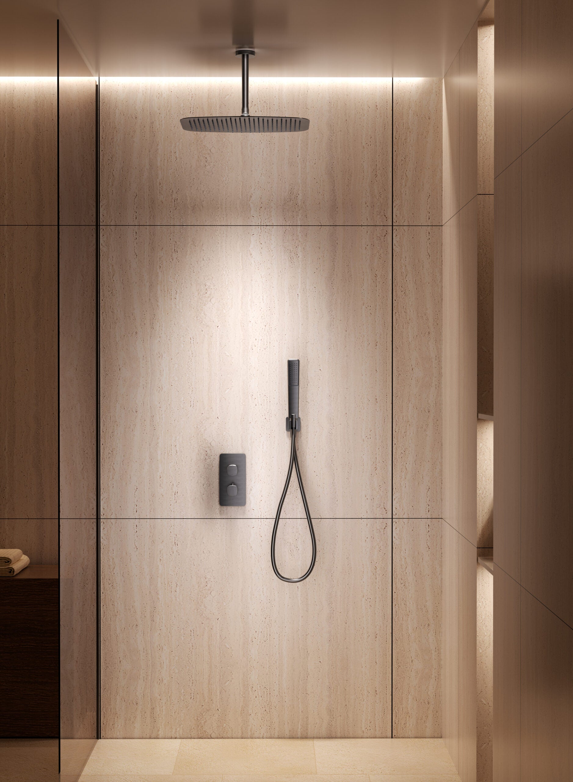 Firenze – Sassari Chrome Concealed Thermostatic Shower Set, view 4