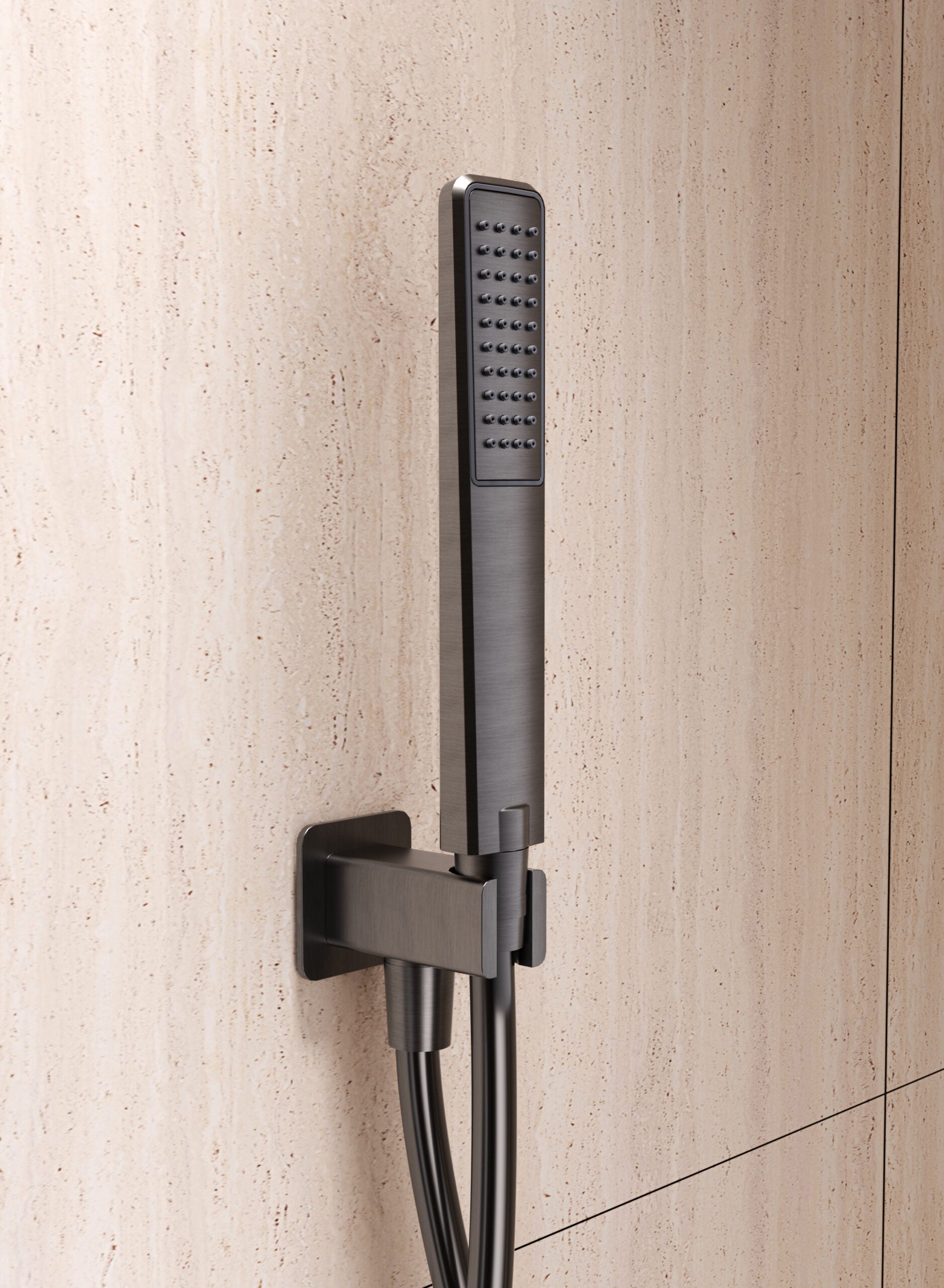 Firenze – Sassari Black Gun Metal Concealed Thermostatic Shower Set, view 2