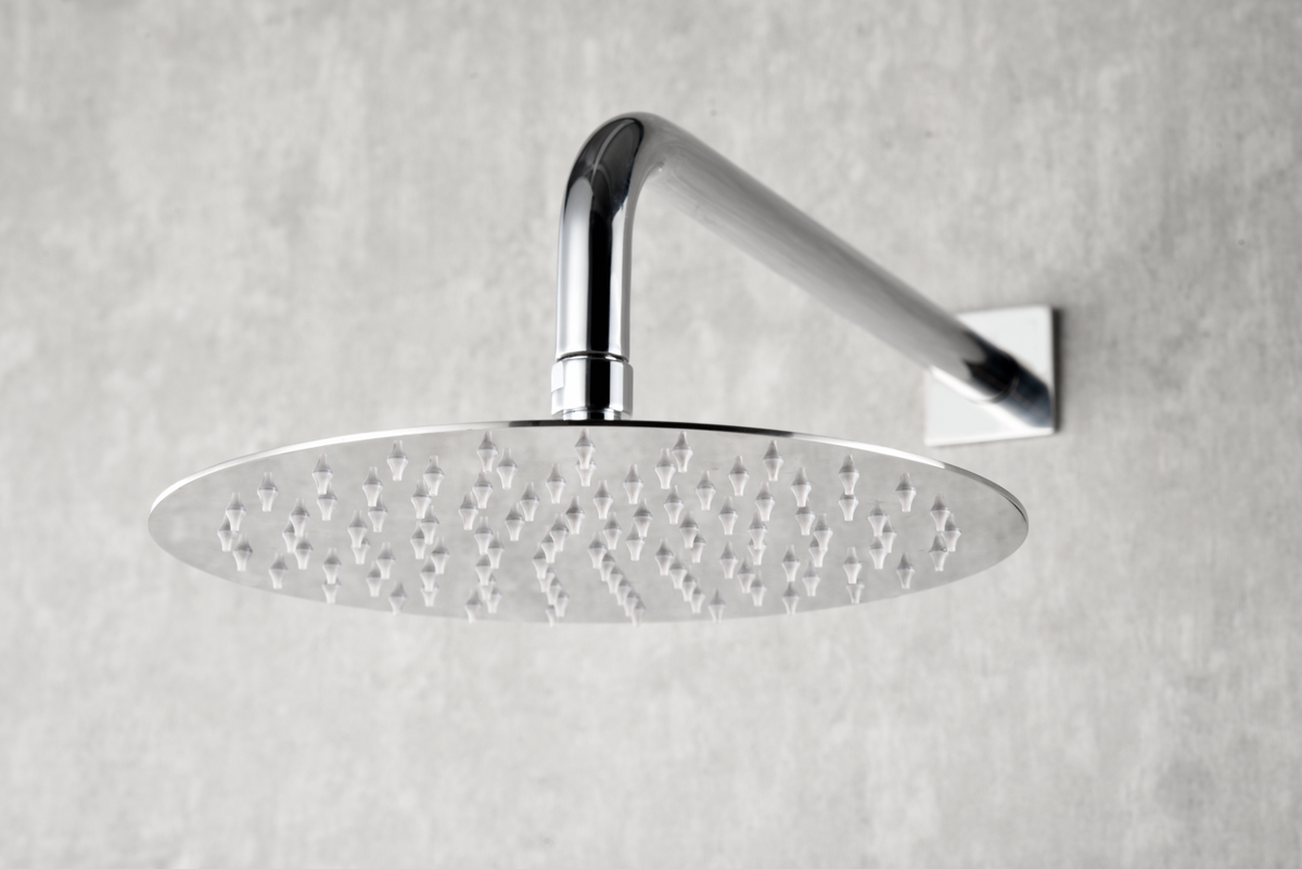 Chrome Thermostatic Shower Set Built-In Contemporary Design, rain head detail