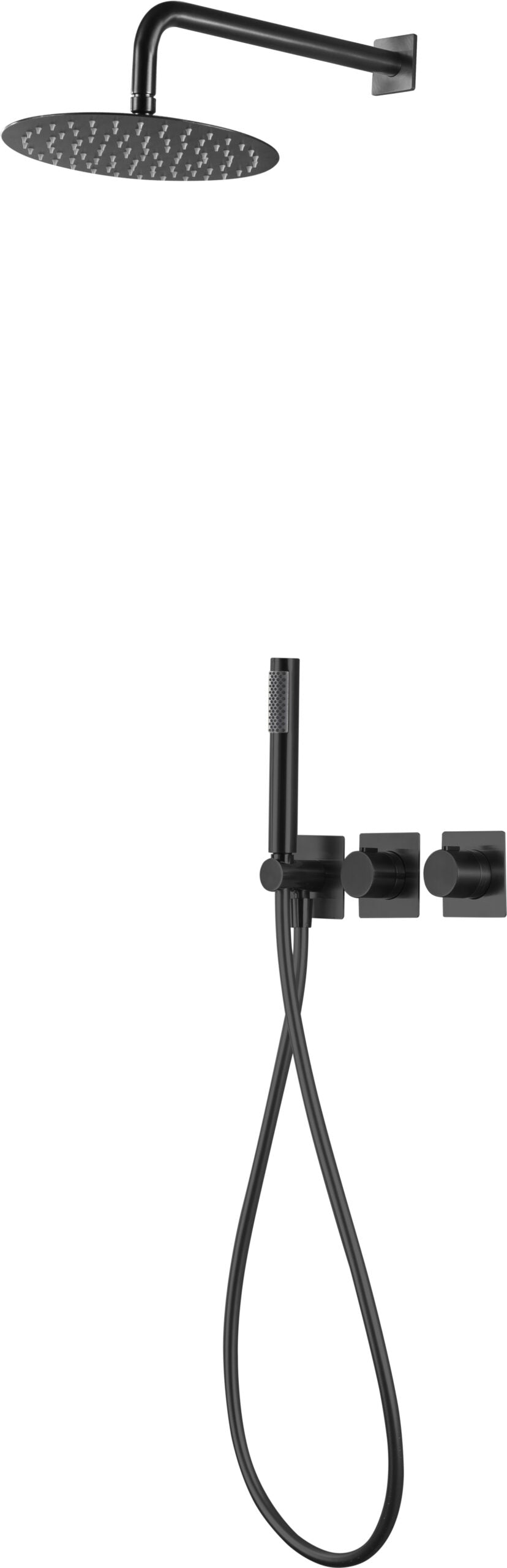 Matte Black Built-in Thermostatic Shower Set, view 2