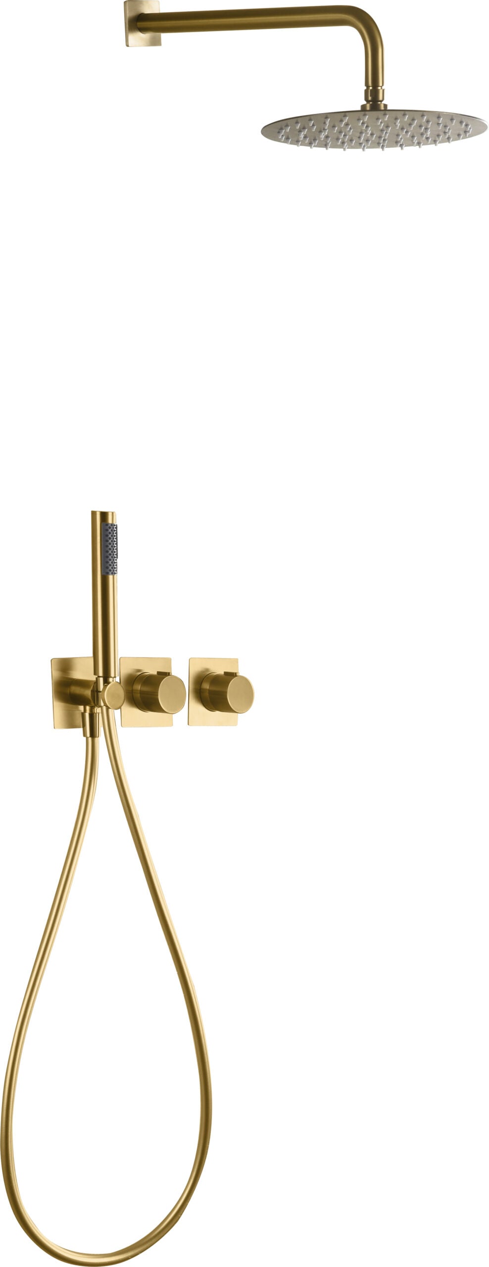 Brushed Gold Thermostatic Shower Set Built-In, view 2