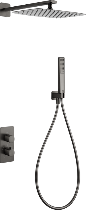 Toscana Black Gun Metal Concealed Thermostatic Shower Set, main product view