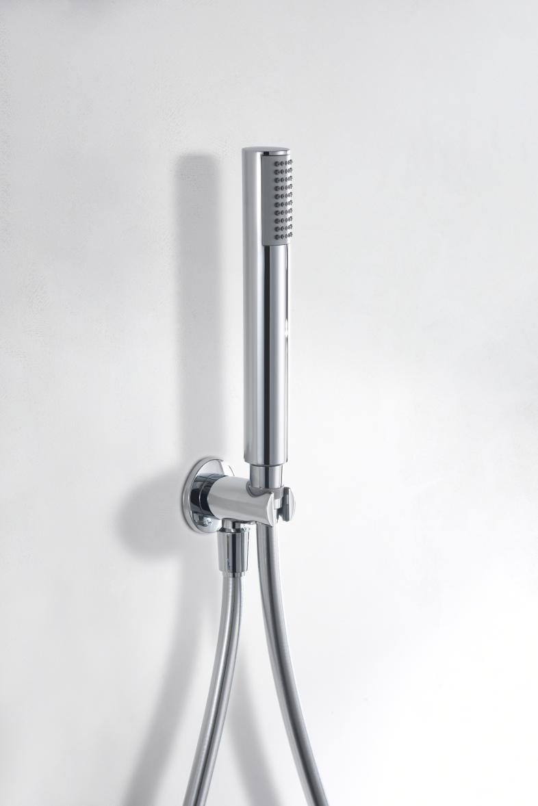 Chrome Single-Lever Built-In Shower Set Modern Design, handle detail