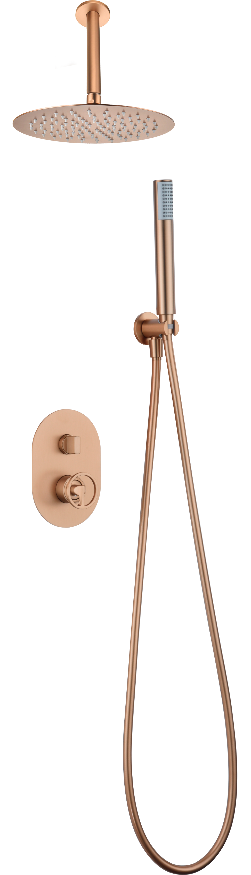 Vesuvius Built-in Single Handle Shower Set Brushed Rose Gold, view 2