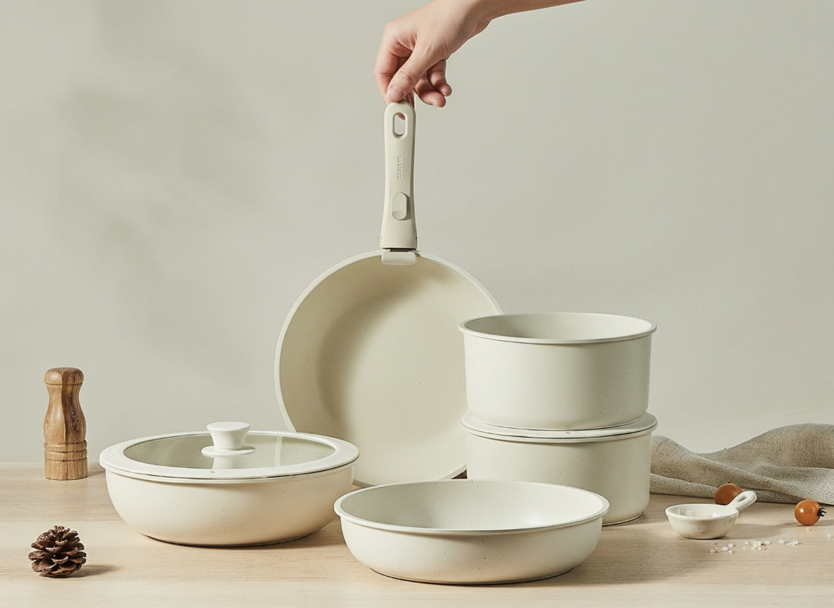 11–15 Piece Detachable Non Stick Pan Pot Cookware Set