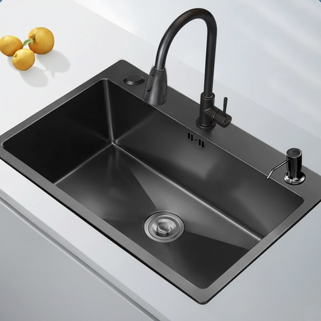 Nano Stainless Steel Pull Out Faucet Kitchen Sink