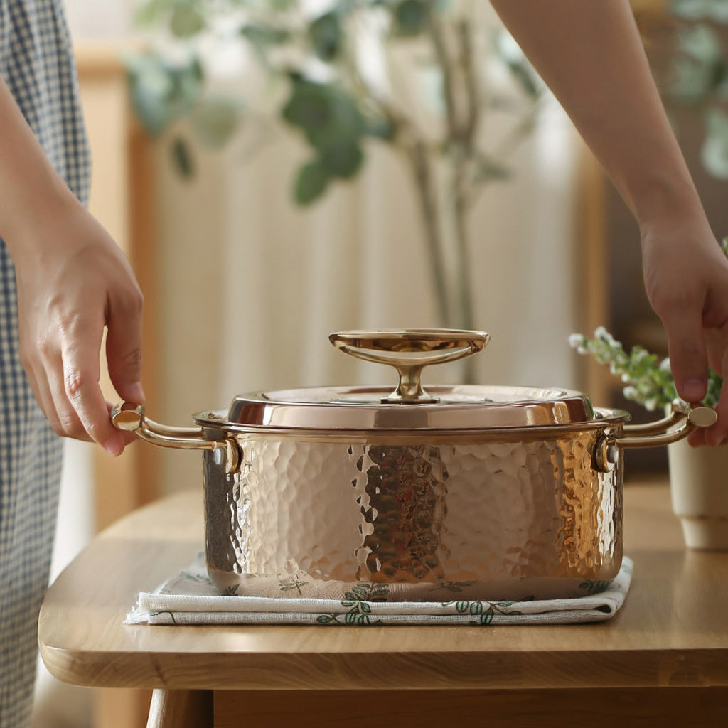 Stainless Steel Non Stick Hammer Double Ear Soup Pot