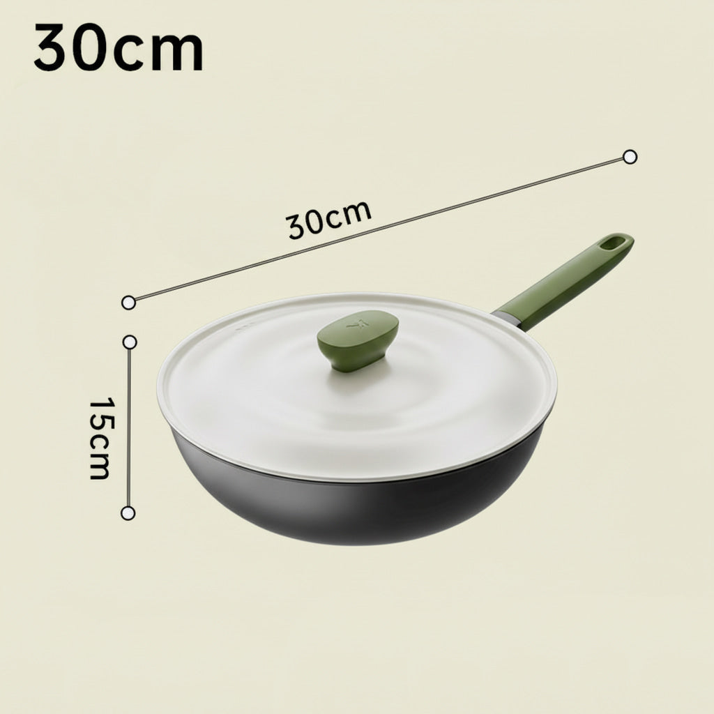 Matcha Uncoated Flat Bottom Non Stick Frying Pan