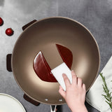 Titanium Stainless Steel Non Stick Deep Lid Frying Pan