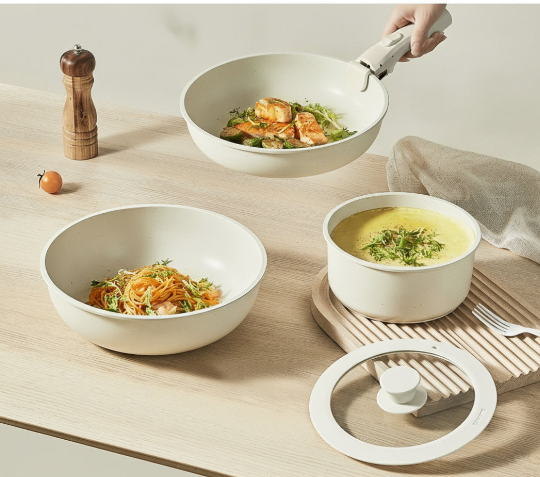 11–15 Piece Detachable Non Stick Pan Pot Cookware Set