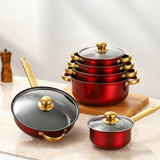 12 Piece Stainless Steel Glass Lid Non Stick Cookware Set