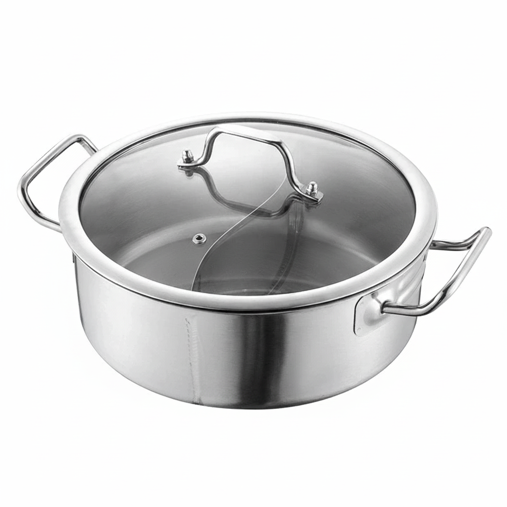 Stainless Steel Induction Glass Lid Thick Soup Pot