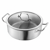 Stainless Steel Induction Glass Lid Thick Soup Pot