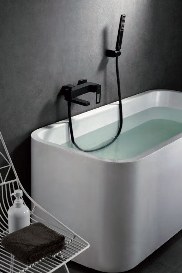 Matte Black Shower Faucet Set Modern Bathroom Design, view 2