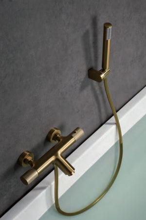 Brushed Gold Thermostatic Shower Faucet Modern Bathroom, view 3