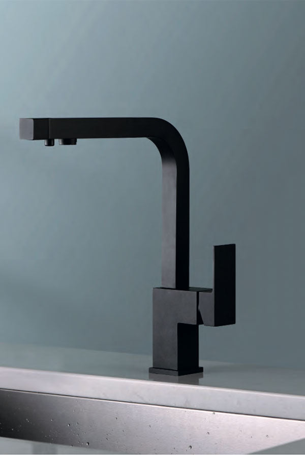 Matte Black Kitchen Faucet Modern Design, view 2