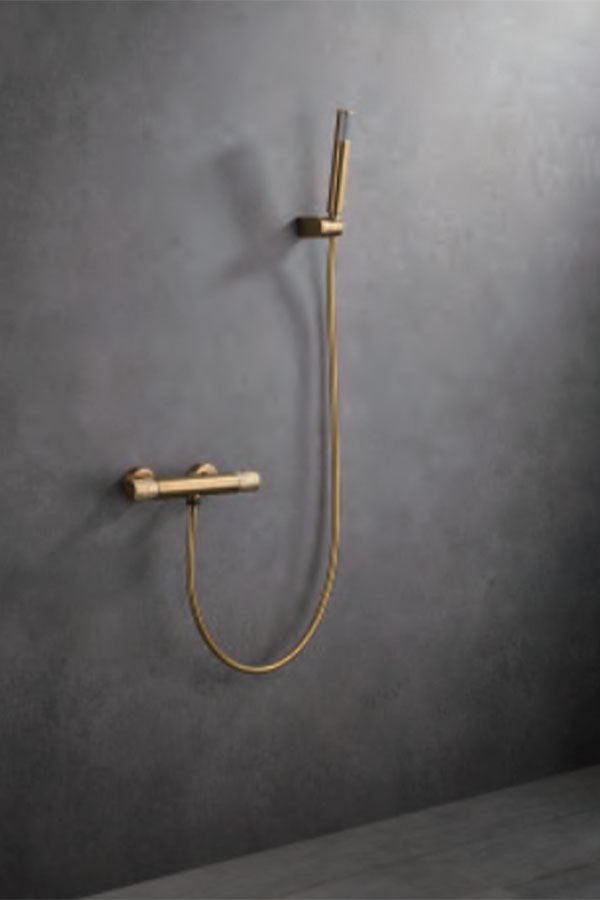Brushed Gold Thermostatic Shower Faucet Modern Design, view 3