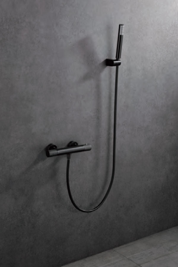 Black Gum Metal Thermostatic Shower Faucet Modern Design, view 3